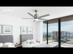 فن سقف سیتین نیکل با 5 تیغه MDF DC موتور خانه تزئینی