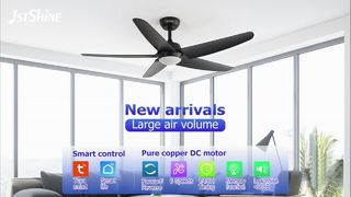 بررسی پنکه سقفی مشکی مدرن 52 اینچی با نور LED