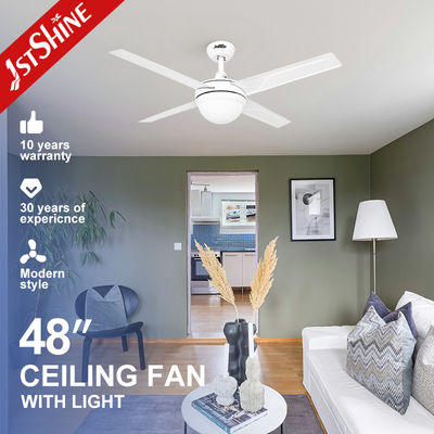 خرید 230 ولت 50 هرتز OEM 4 تیغه آهن Dimmable ریموت LED چراغ فن سقف تولید آنلاین