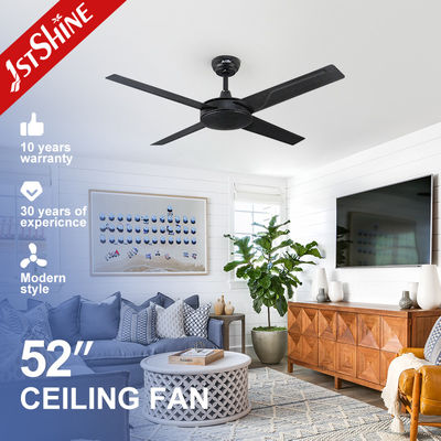 خرید 4 تیغه موتور AC 61W فن فلز سیاه سقف 3 سرعت کنترل از راه دور تولید آنلاین