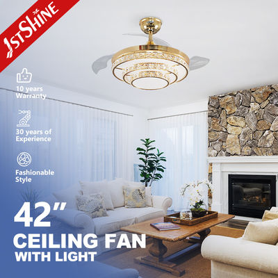 خرید 220 ولت کریستال کششی هواپیمای سقف نور Fandelier Dimmable 6 سرعت تولید آنلاین