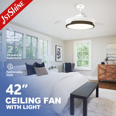 خرید پنکه سقفی جمع شونده برای اتاق خواب بدون صدا نور گرم 1stshine LED بدنه فلزی تاشو تولید آنلاین