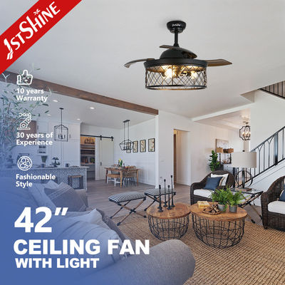 خرید طراحی سفارشی فن سقفی 1stshine با تیغه‌های پنهان و چراغ LED به رنگ مشکی تولید آنلاین