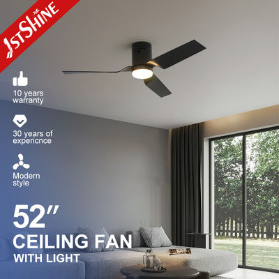 خرید پروفایل پایین 52 اینچ فن سقف هوشمند LED فلش نصب 3 Abs تیغه با اسپیکر تولید آنلاین