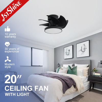 خرید منبع نور LED فن سقفی کوچک 1stshine ODM رنگ مشکی صرفه جویی در فضا با پره های ABS تولید آنلاین