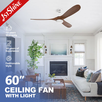خرید چراغ سقفی تزئینی LED فن 1stshine با نور قابل تنظیم و پره‌های چوبی تولید آنلاین