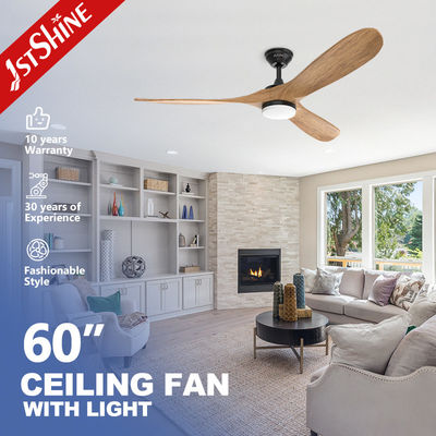 خرید چراغ پنکه سقفی چوبی با موتور مسی خالص DC 60 اینچی 1stshine برای اتاق خواب سفارشی تولید آنلاین