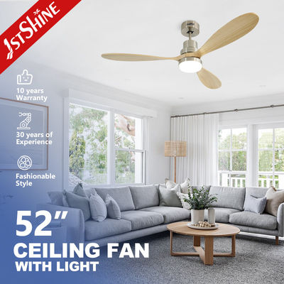 خرید OEM 110v چوب جامد فن سقف هوشمند تغییر رنگ چراغ LED موتور AC تولید آنلاین