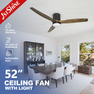 خرید فن سقفی چوبی طبیعی 1stshine با صدای کم، 3 پره و چراغ LED 15 وات تولید آنلاین