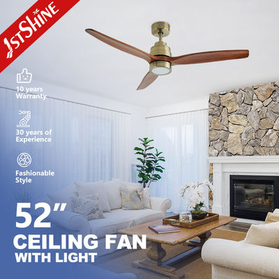 خرید Quiet DC Motor Indoor Decorative Solid Wood Ceiling Fan With Light For Smart Home تولید آنلاین