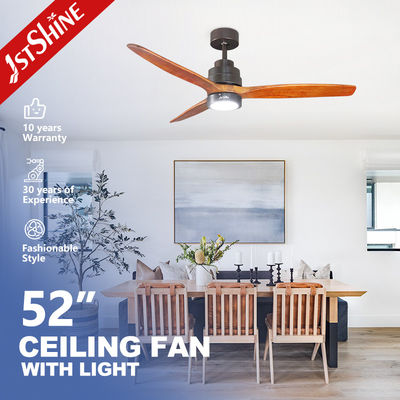 خرید Remote Control 52 Inch Solid Wood LED Ceiling Fan with Light and Decorative LED Design تولید آنلاین