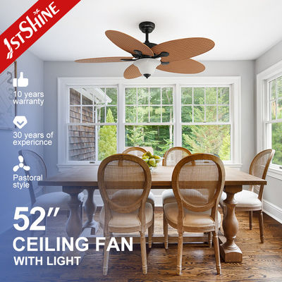 خرید چراغ پنکه سقفی 1stshine با کنترل از راه دور، دارای 5 پره طرح‌دار ABS و نور LED تولید آنلاین