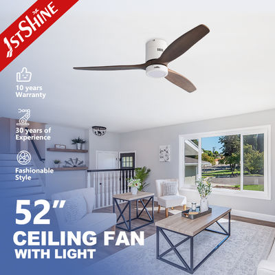 خرید 52 Inches Flush Mount LED Ceiling Fan With Light For Hotel تولید آنلاین
