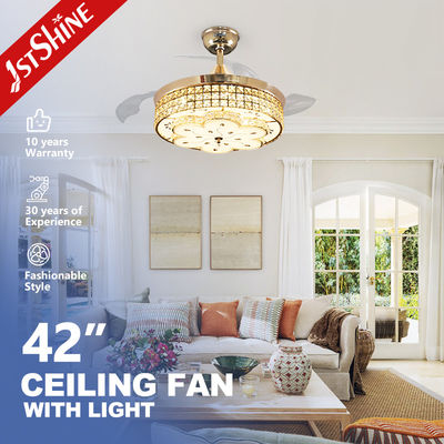 3000K Color Temperature 42 Inch LED Ceiling Fan with Hidden Blades and Design