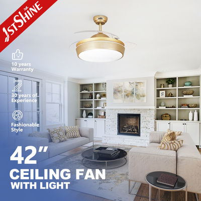 پنکه سقفی با تیغه پنهان شفاف و چراغ LED طراحی لوکس اروپایی 1stshine