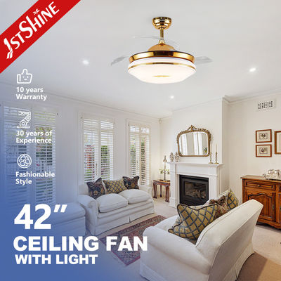 Hidden Blades 42inch 60W LED Ceiling Fan for Lower Noise and Elegant Home Decoration