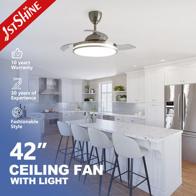 قیمت خوب پنکه سقفی LED تزئینی ستاره‌ای با تیغه‌های پنهان جمع‌شونده و تهویه مطبوع آنلاین