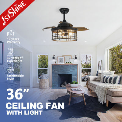 قیمت خوب منبع نور ال ای دی 36 اینچ فن سقف با تیغه های کششی و موتور 100٪ مس آنلاین