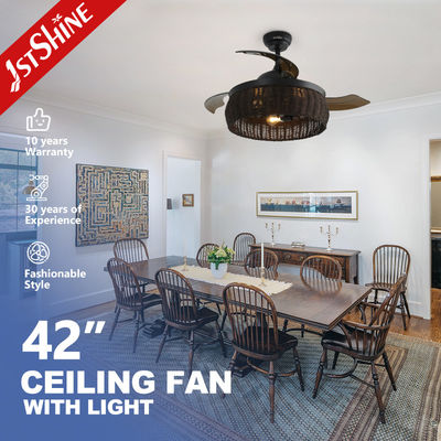 قیمت خوب 1stshine رتان بافتن فن سقف با طراحی قدیمی و تیغه های نامرئی آنلاین