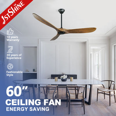 60 Inch Dark Walnut 5 Speed Remote Control 3 Blade Wood Blade DC Ceiling Fan for Hotel