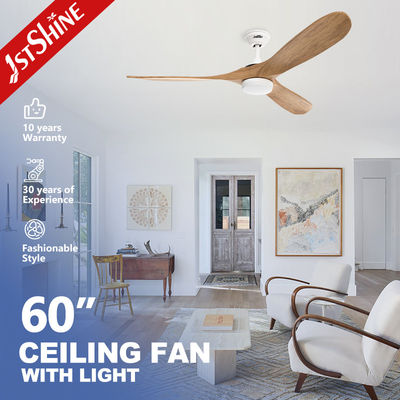 1stshine Wooden Blades Ceiling Fan with Light and 3000k/4000k/6000k Color Temperature