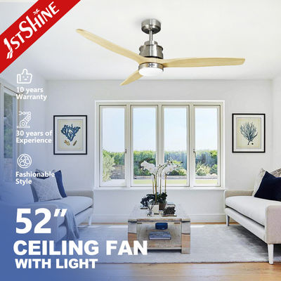 1stshine 52inch 132cm فنر سقف چوبی مدرن با چراغ های LED صرفه جویی در انرژی DC