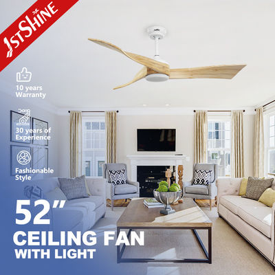 230 ولت چوب جامد تیغه های 3 رنگ LED Dimmable فن سقف با کنترل از راه دور