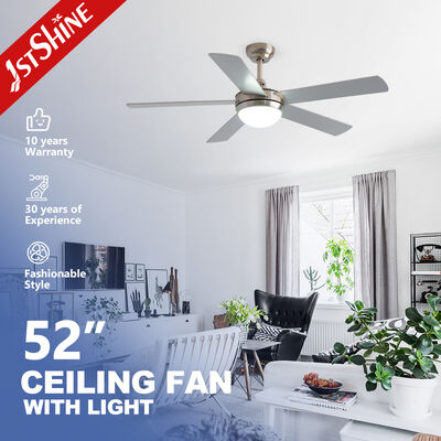 قیمت خوب پنکه سقف نقره ای 52 اینچی مدرن با چراغ LED 3 رنگ و موتور AC قدرتمند آنلاین
