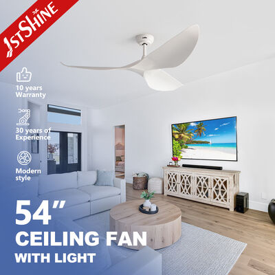 قیمت خوب 54 Inch White ABS Ceiling Fan Without Light with DC Motor for Large Airflow in Contemporary Design آنلاین