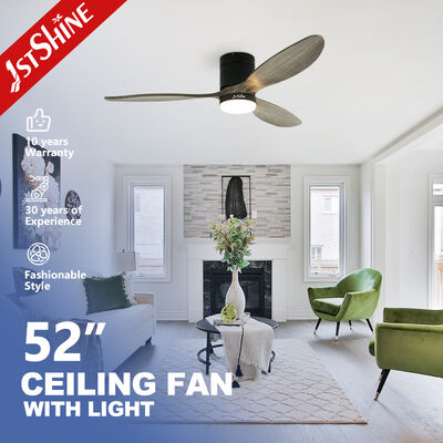 پنکه سقفی با تیغه‌های چوبی جامد ۵۲ اینچی با نور LED برای فضاهای داخلی مدرن